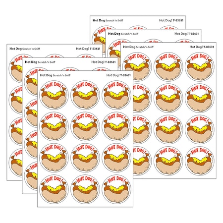 Trend Hot Dog/Hot Dog Scent Retro Scratch n Sniff Stinky Stickers, 144PK T83631